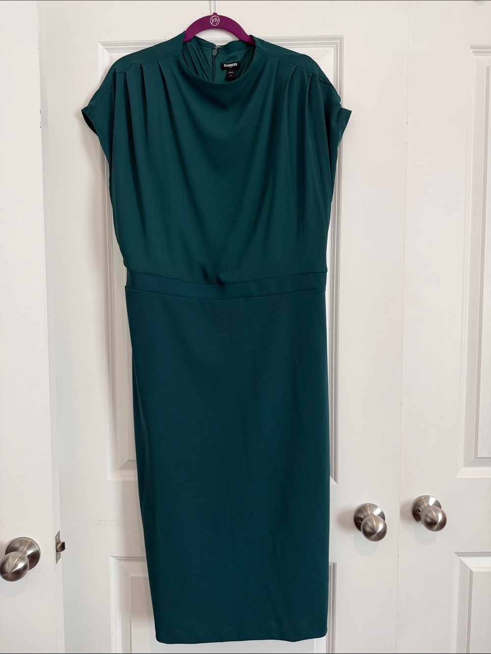 Express Emerald Green Midi Sheath Dress